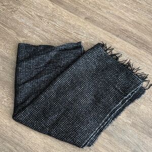 Eileen Fisher Black and Gray wool Scarf